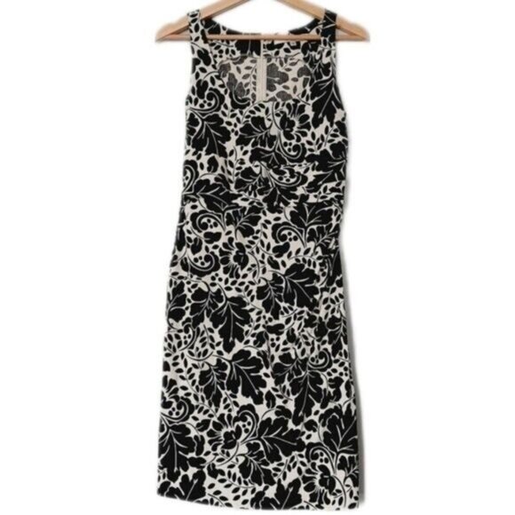 NOUGAT LONDON Shift Floral Dress B&W Botanical Print Sz XS - Picture 2 of 10
